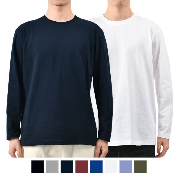 (S~3XL) 남자 긴팔티 무지 티셔츠 라운드 옷 흰티 면티 레이어드 남녀공용 8컬러 TK11_102